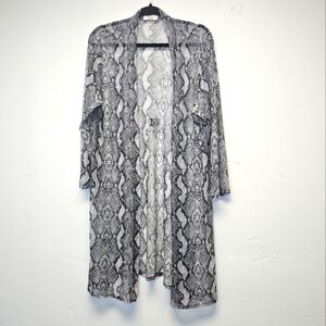 Jade By Jane Sheer Snakeskin Print Open Lightweight Women's Summer Cardigan OS